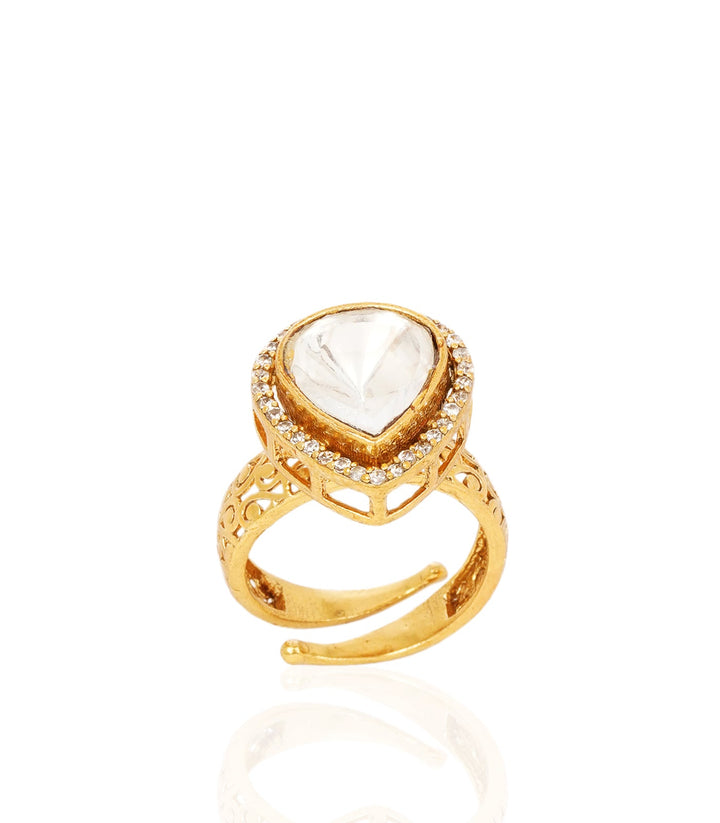 SAANVI GOLD PLATED POLKI RING