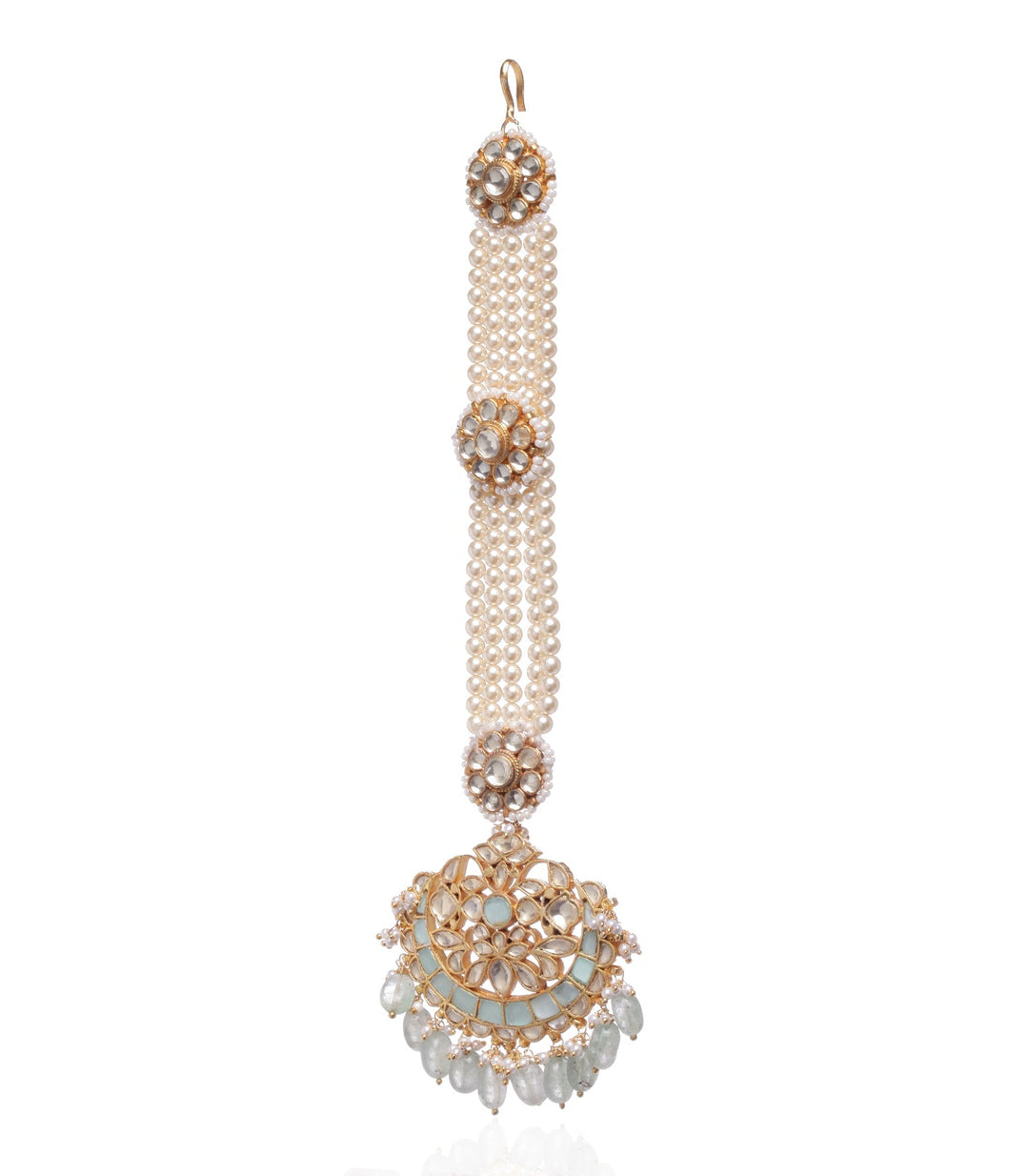 AASHIMA MINT KUNDAN TIKA WITH GREEN DROPS