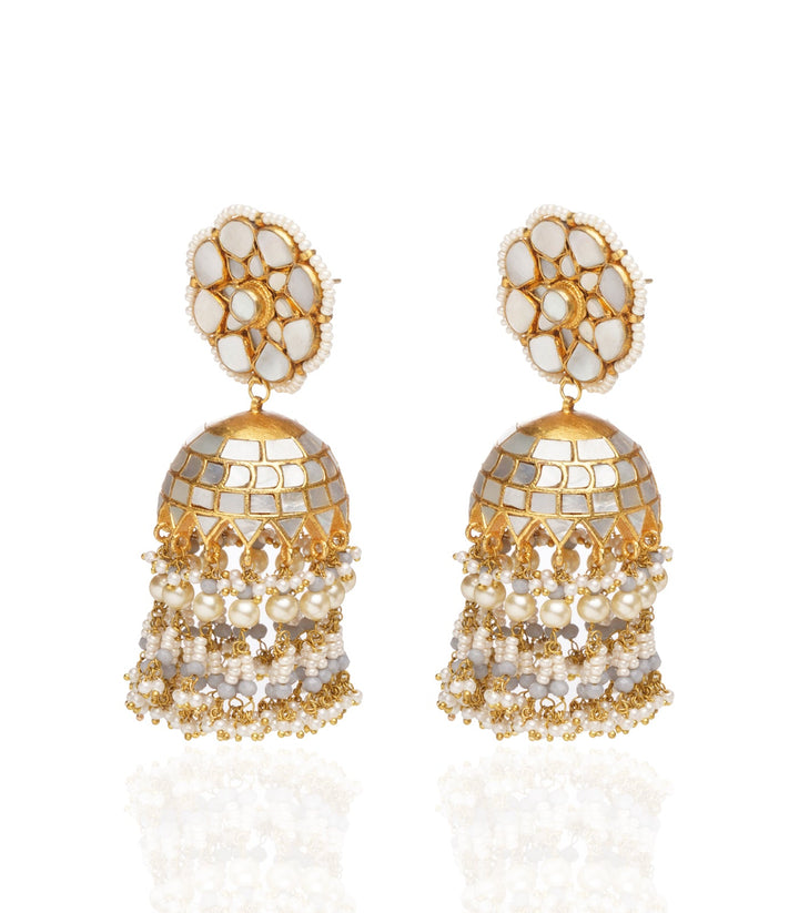 SADHVI MOTHER OF PEARL JHUMKA