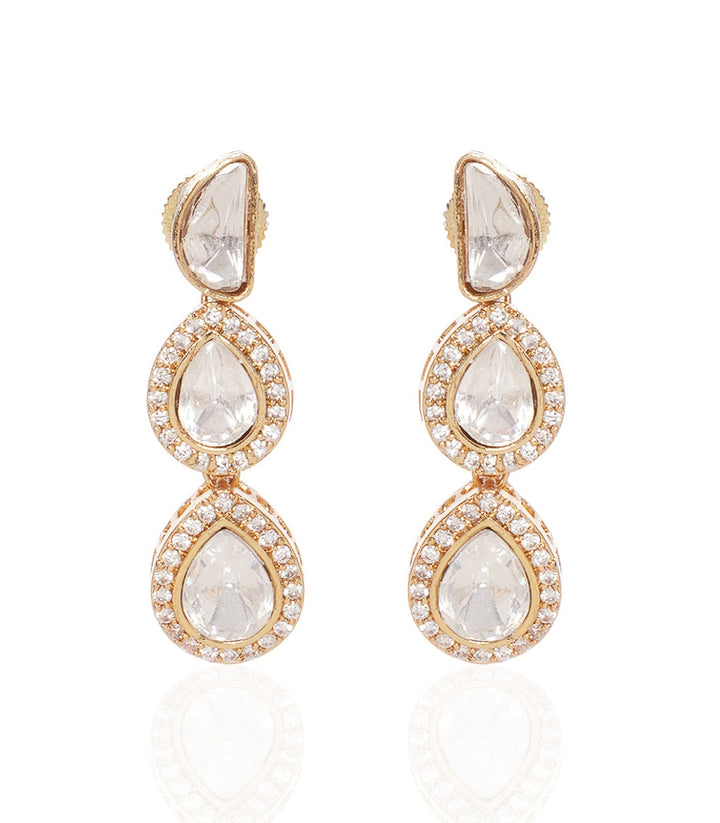 RUTVI WHITE POLKI LONG NECKLACE