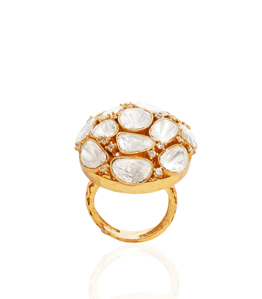 ANANTA WHITE POLKI RING