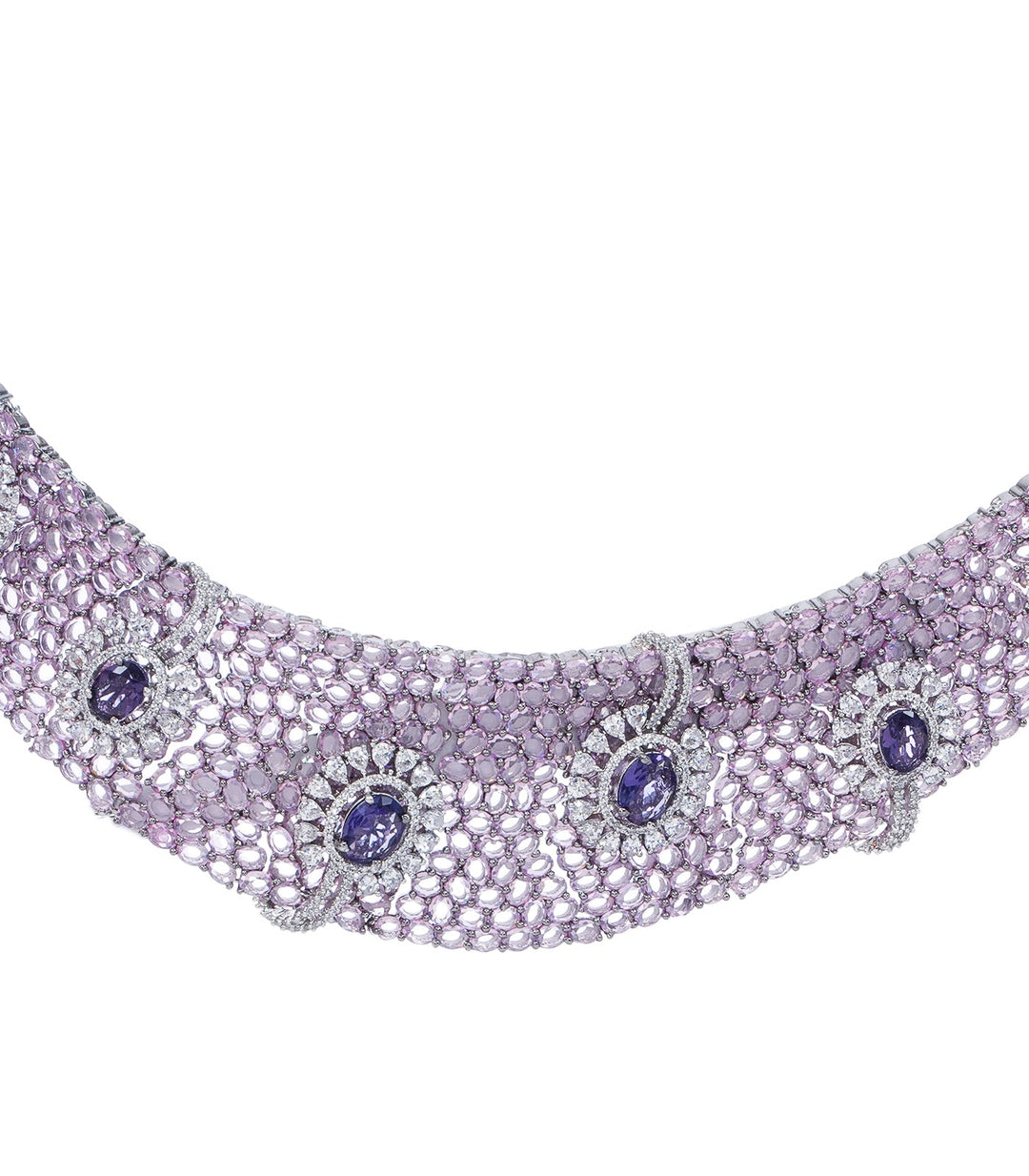 EKANI PURPLE ZIRCON NECKLACE SET