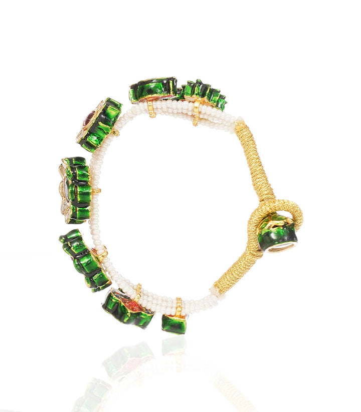 AASHI GREEN KUNDAN BRACELET