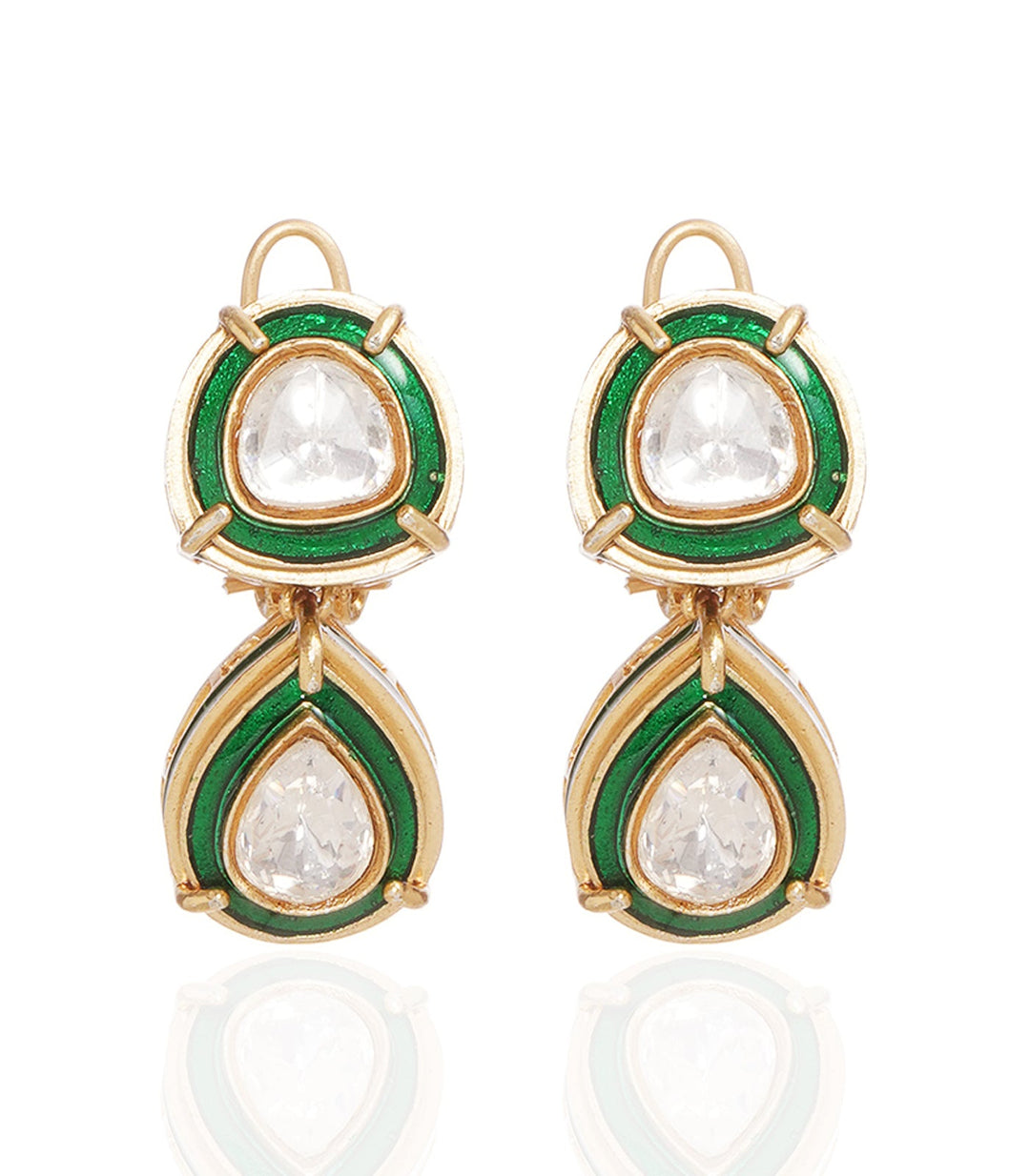 JANVI GREEN POLKI LONG NECKLACE