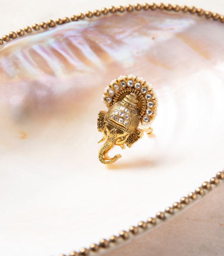 GANESHA KUNDAN RING