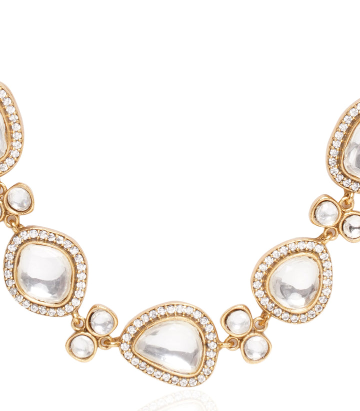 Prakruti Single Line Polki Necklace Set
