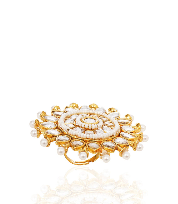 TANRIKA WHITE KUNDAN RING