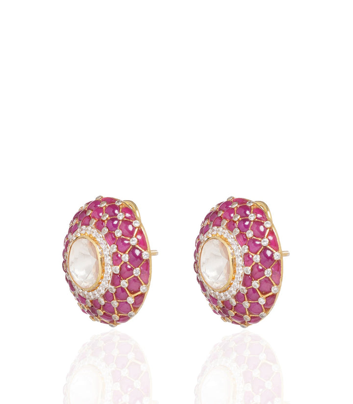 TRISHA RUBY MOISSANITE STUD