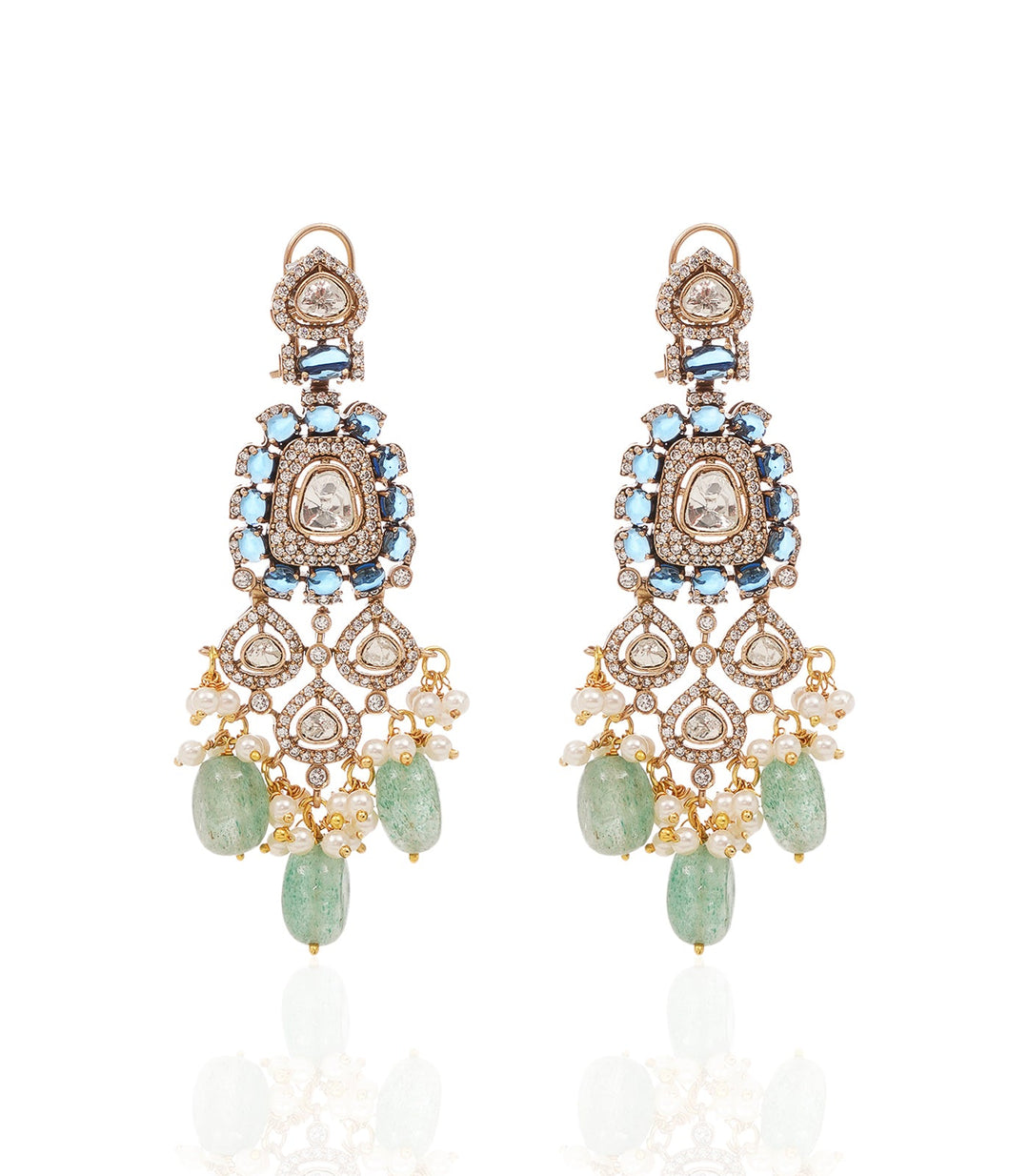 LEKHA BLUE POLKI NECKLACE SET