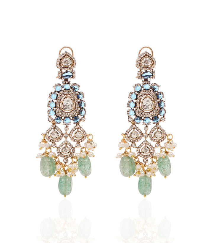 LEKHA BLUE POLKI NECKLACE SET