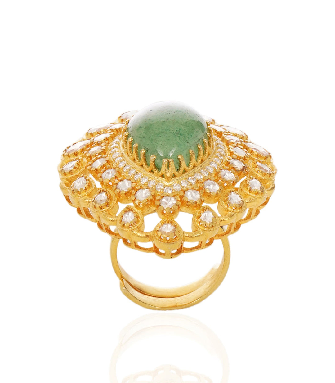 RAJVI GREEN MOISSANITE RING