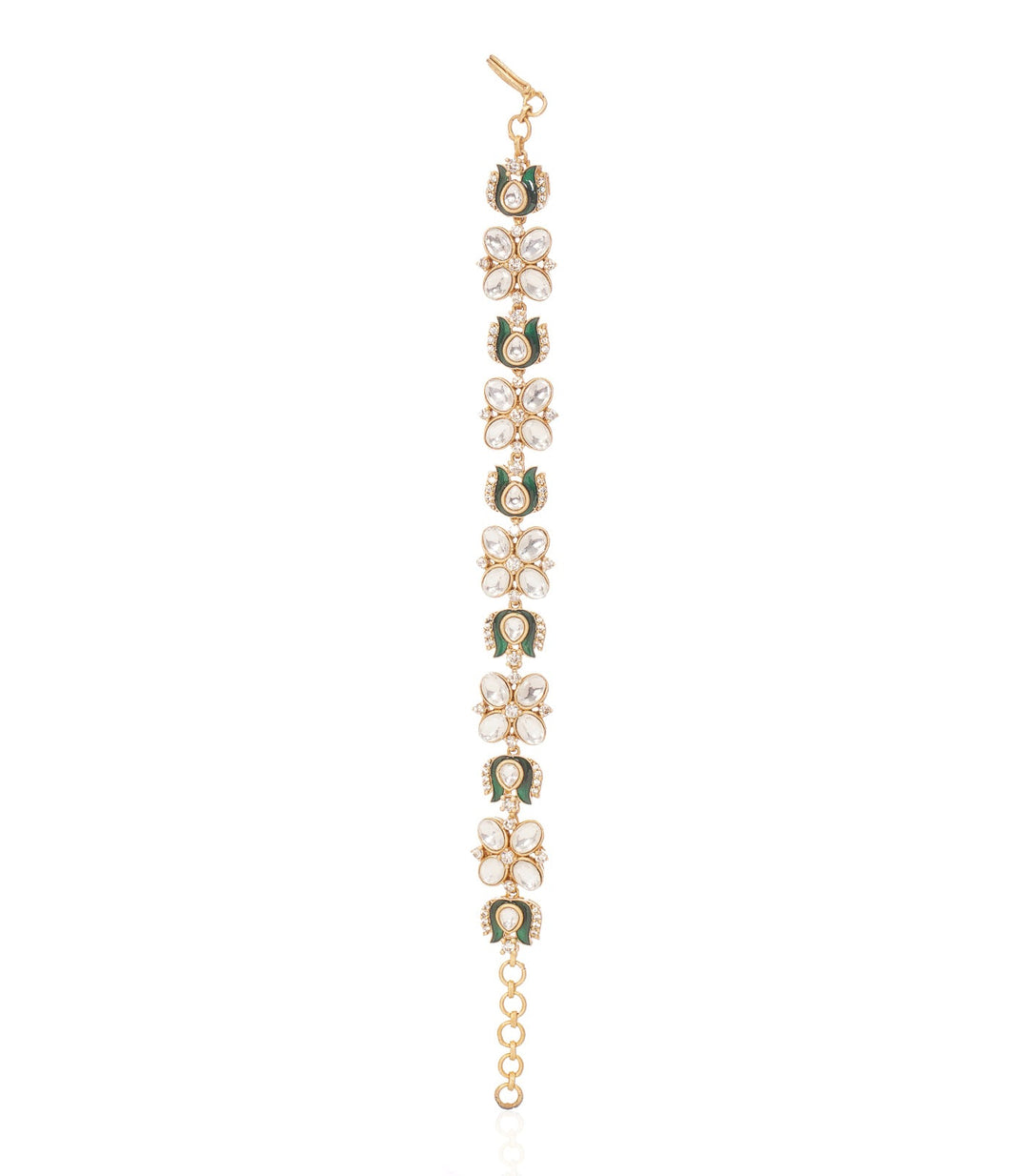 TANVI SILVER FINISH POLKI BRACELET
