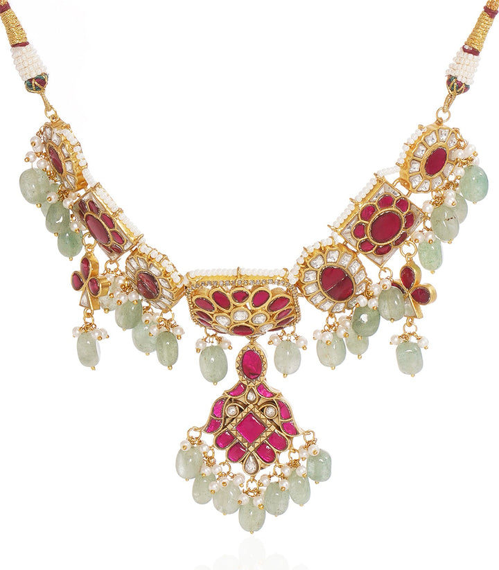 SAANVIKA RED & GREEN KUNDAN CHOKER
