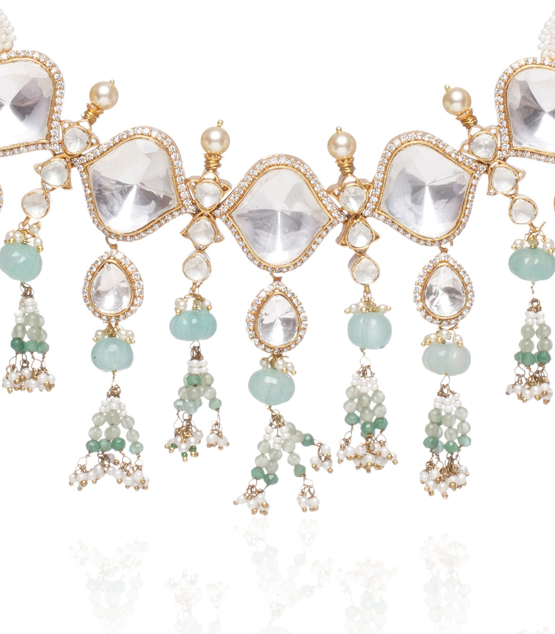 Aadya Mint Moissanite Choker Set