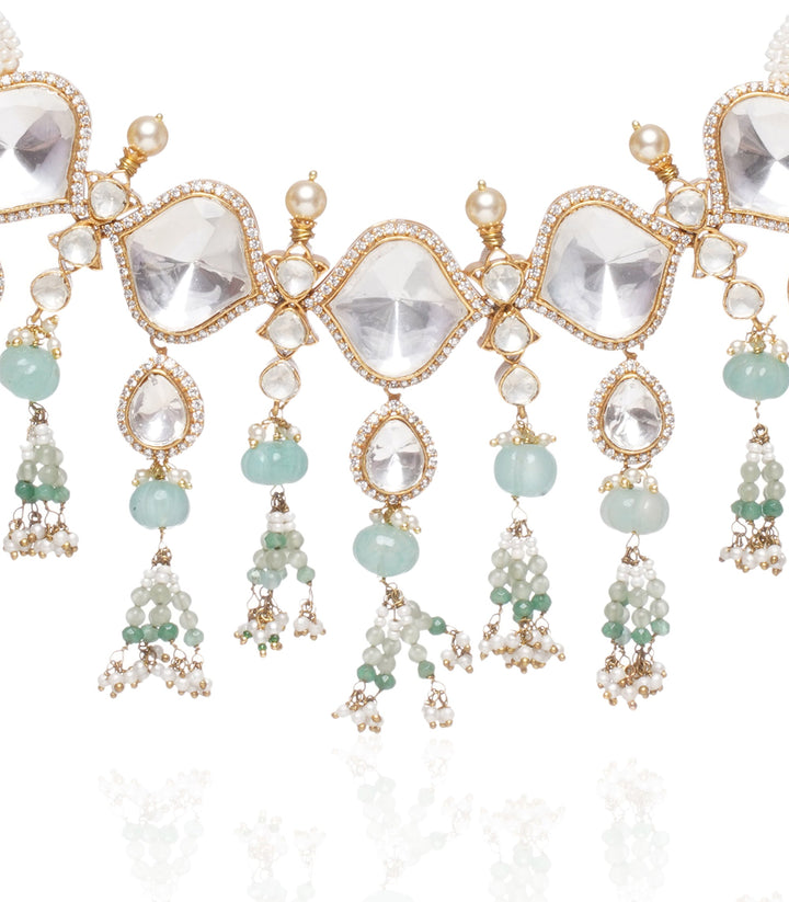 Aadya Mint Moissanite Choker Set