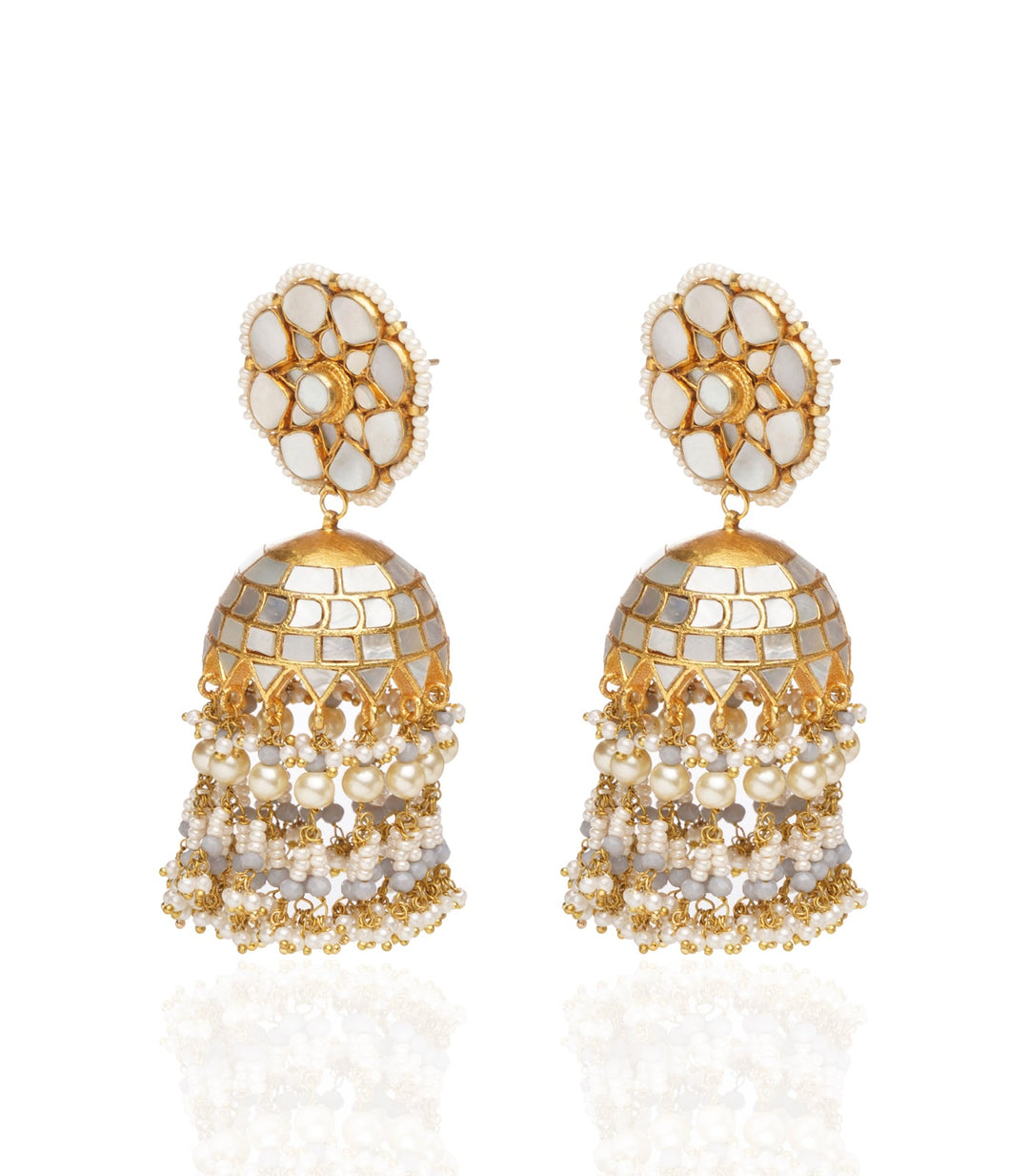 SADHVI MOTHER OF PEARL JHUMKA