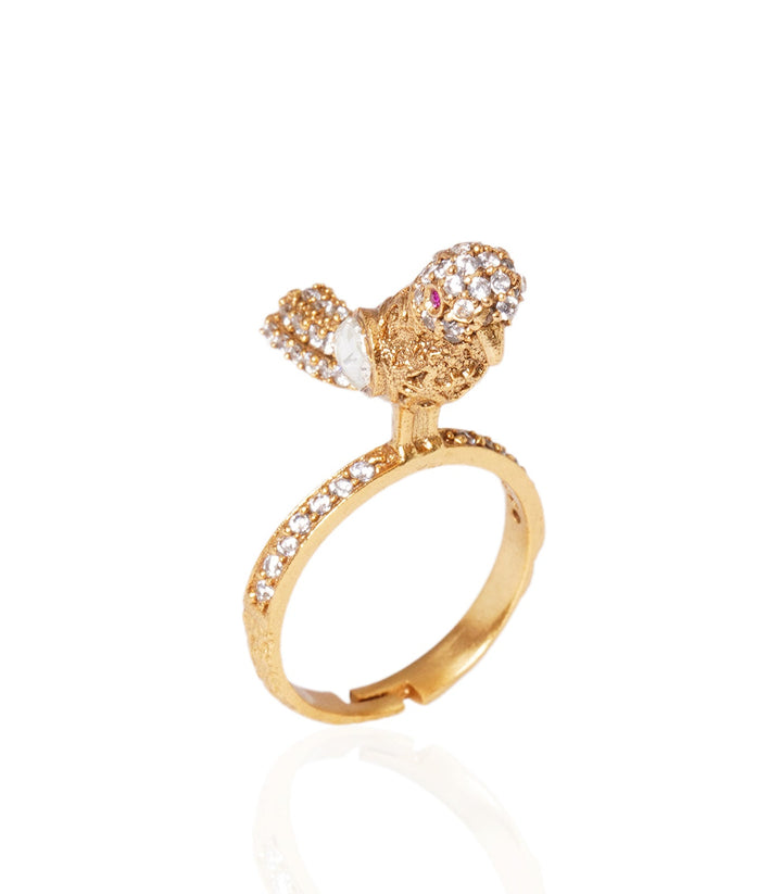 CHIDIYA GOLD PLATED  MOISSANITE RING