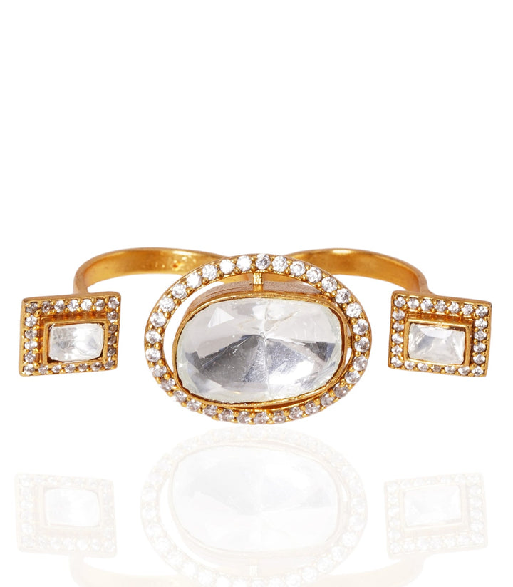 GITANJALI GOLD PLATED  POLKI RING