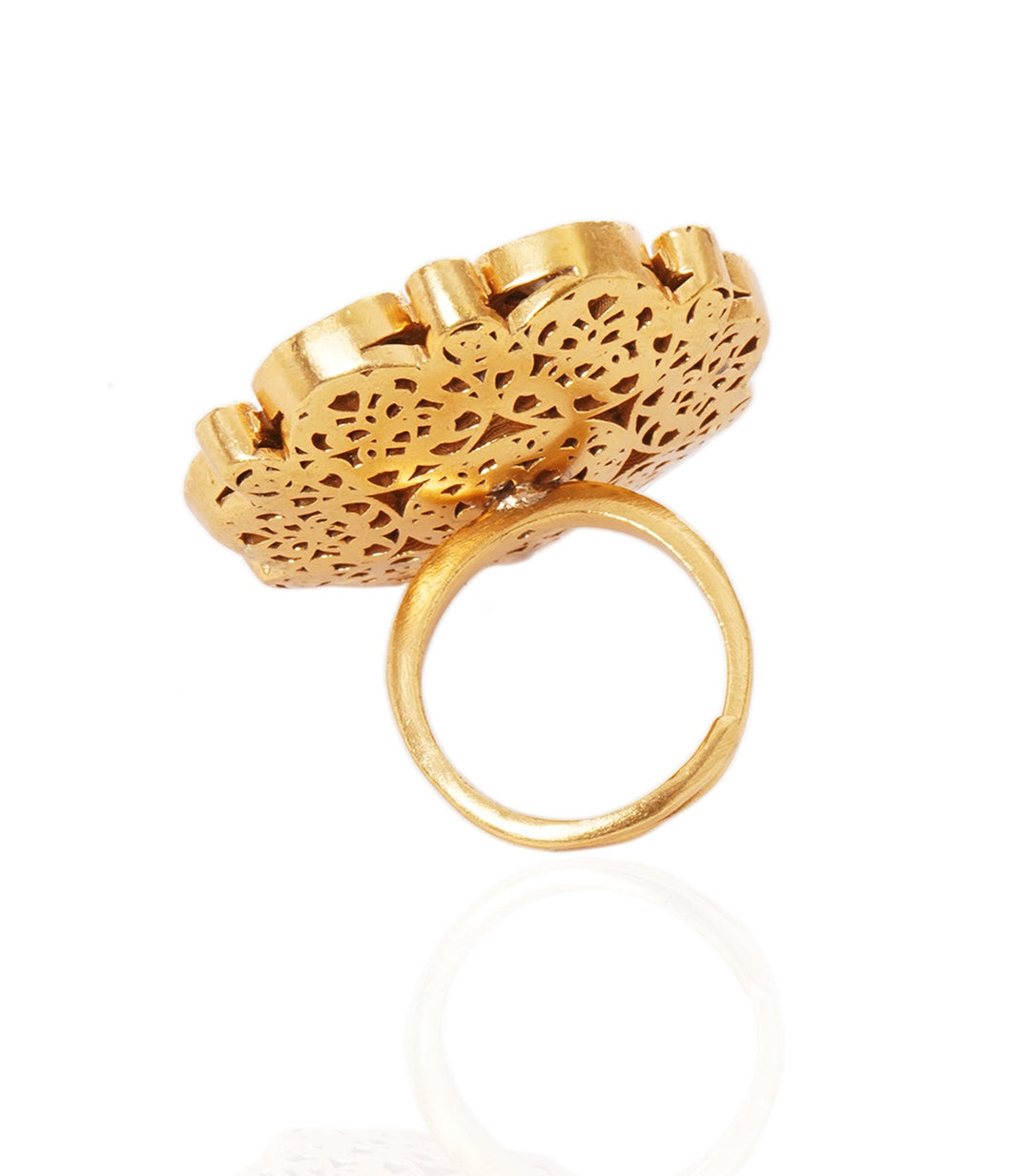 MUSKAN GOLD PLATED MOISSANITE RING