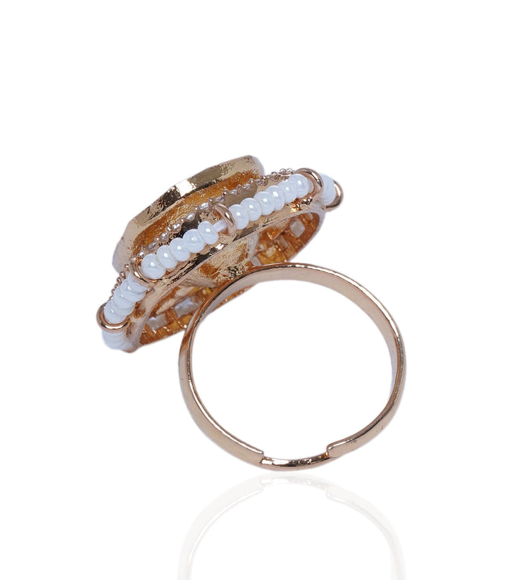 Mohini White Polki Ring