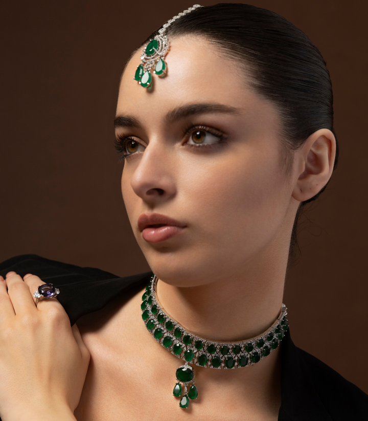 JESSICA GREEN ZIRCON NECKLACE SET