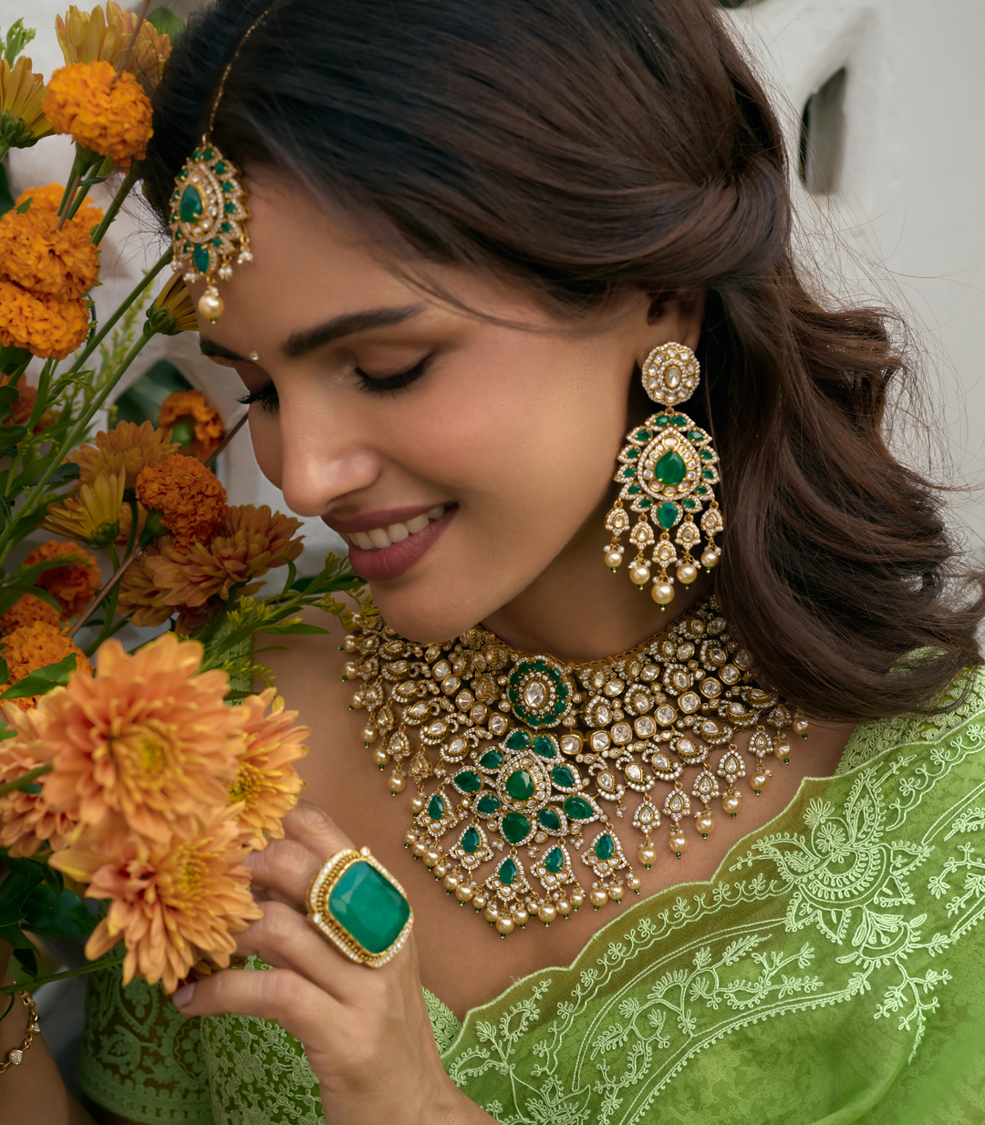 AWIADIA GREEN ZIRCON NECKLACE SET
