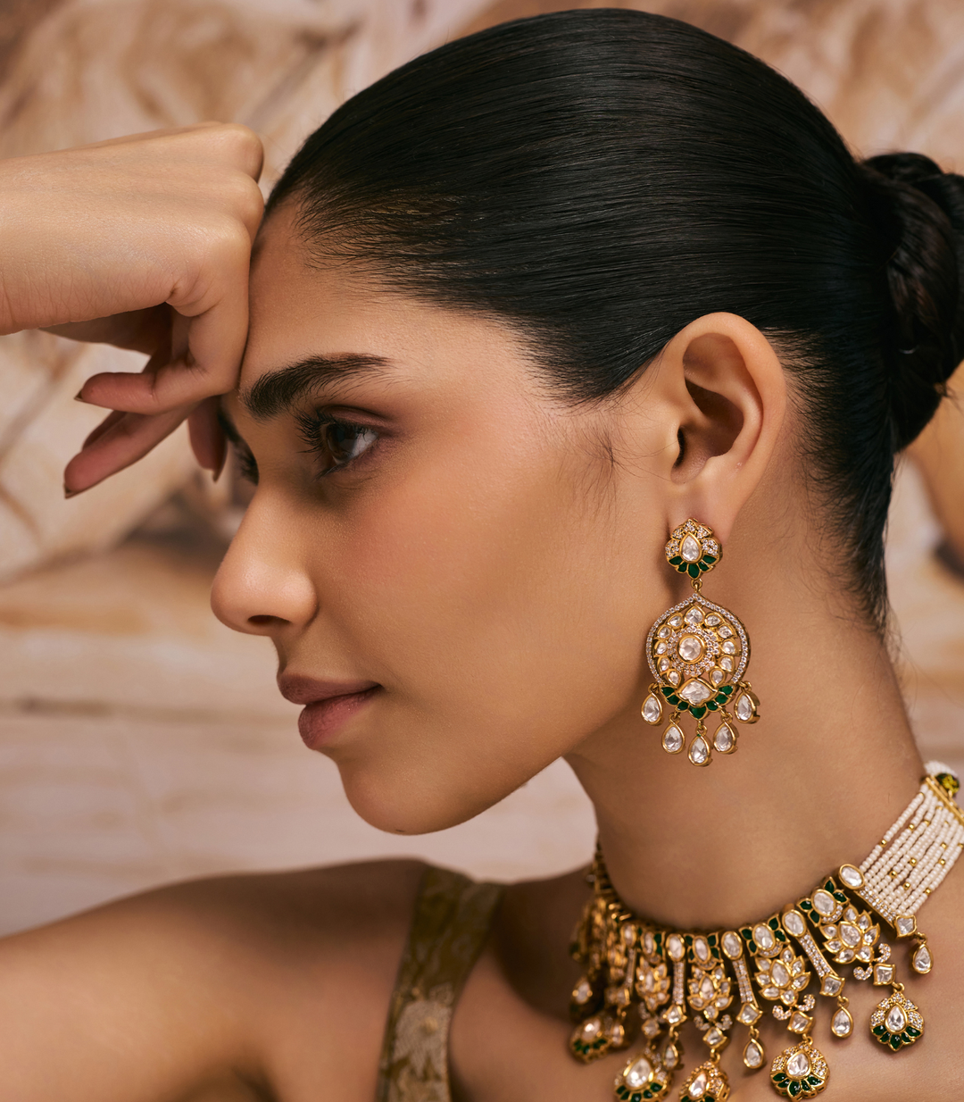 IKANTIKA GOLD PLATED  KUNDAN NECKLACE SET