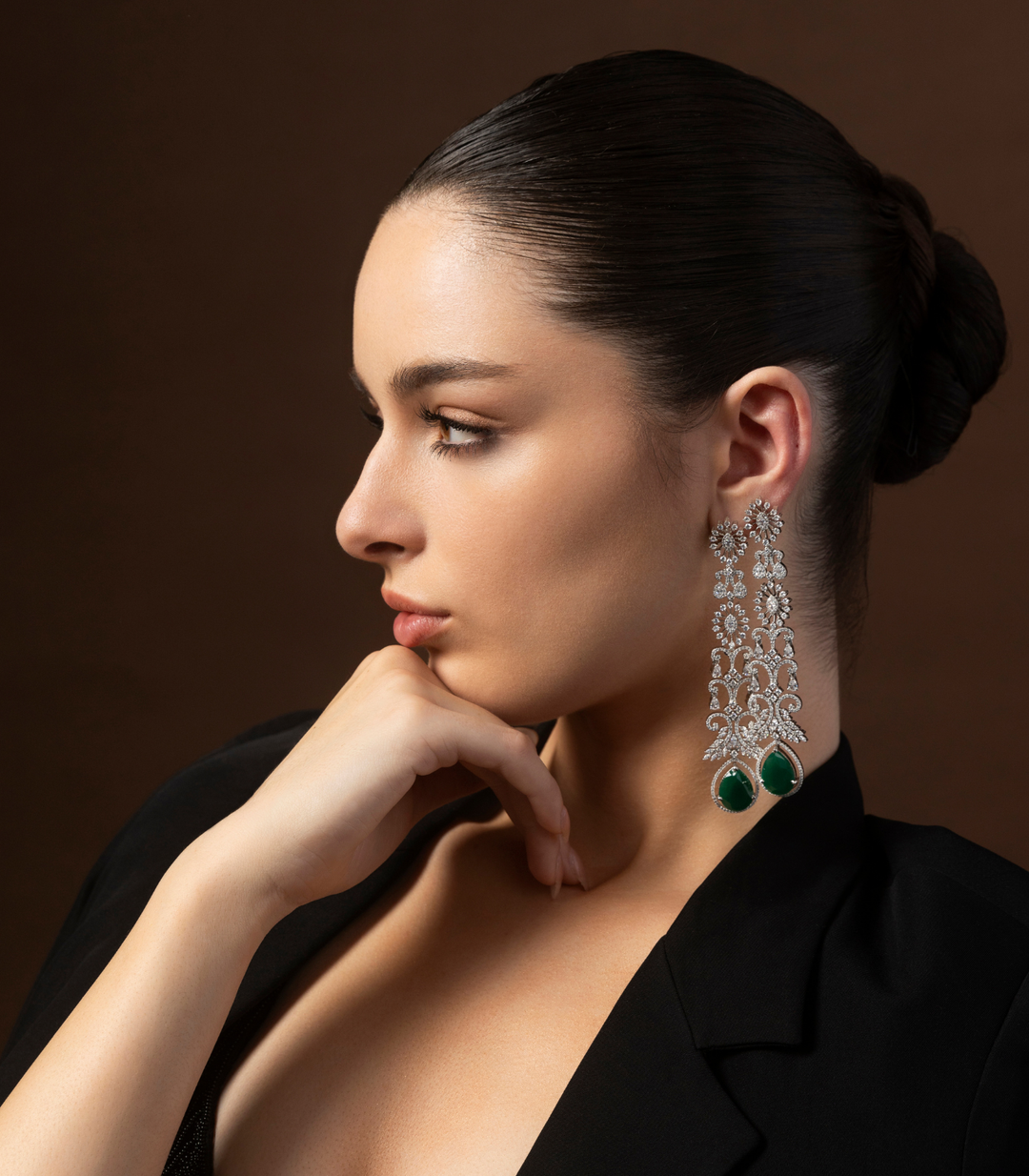PIHU GREEN ZIRCON ZIRCON EARRING