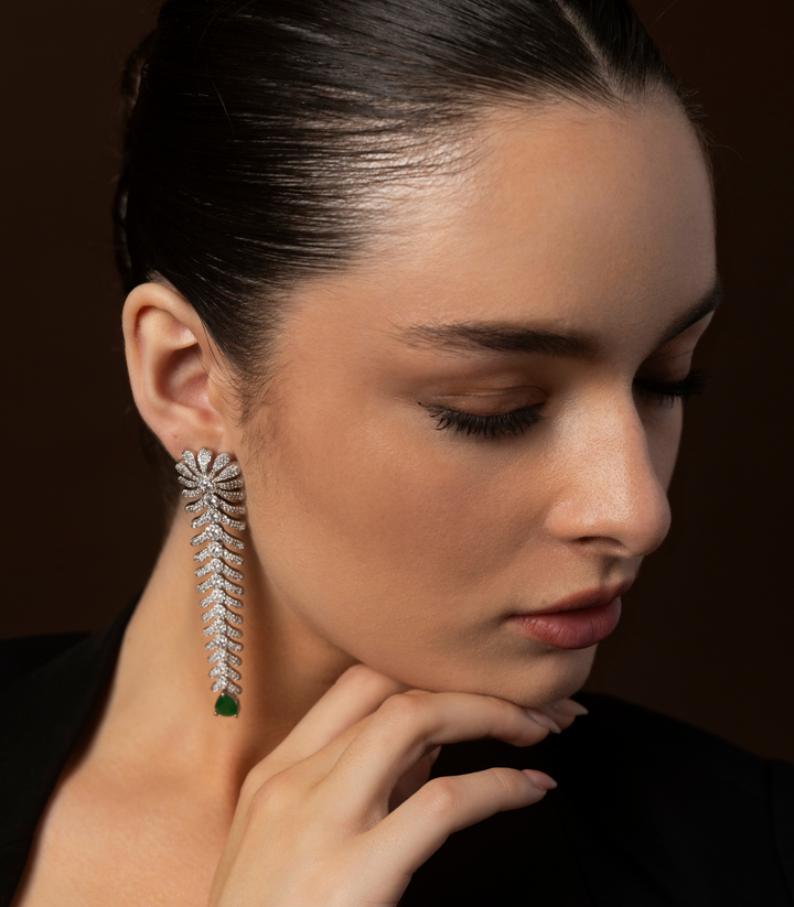 PRISHA GREEN ZIRCON ZIRCON EARRING