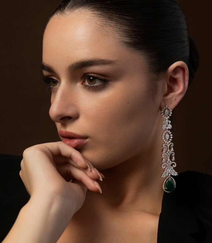 PIHU GREEN ZIRCON ZIRCON EARRING