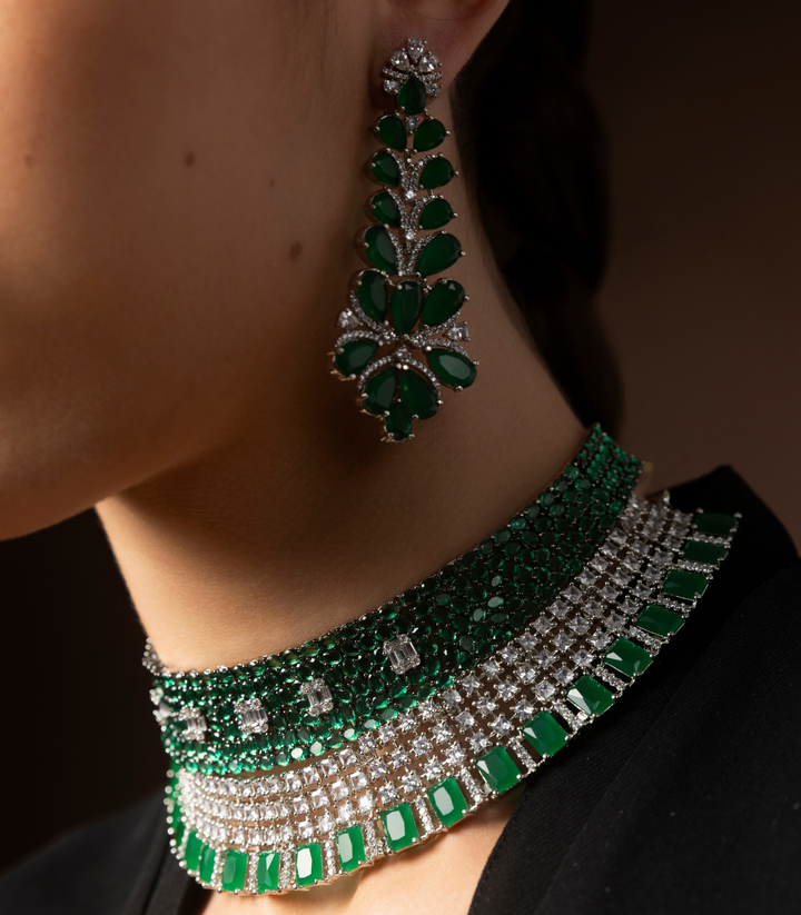 GLORIA GREEN ZIRCON NECKLACE SET