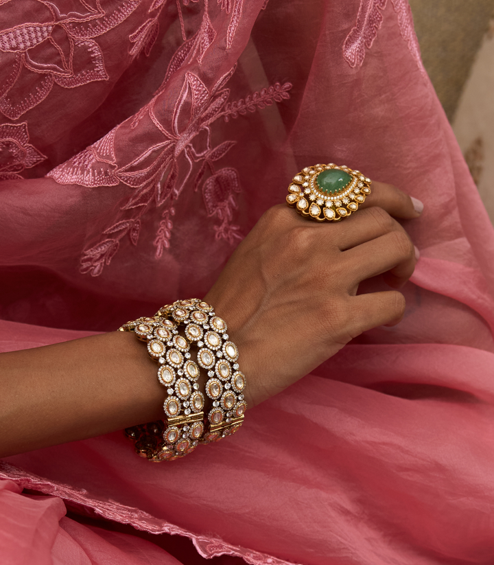 TAANUSIYA ANTIQUE FINISH POLKI BANGLES