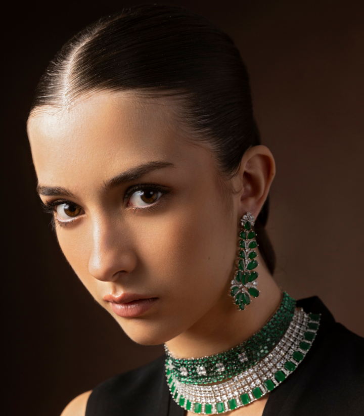 ZAREENA GREEN ZIRCON EARRING
