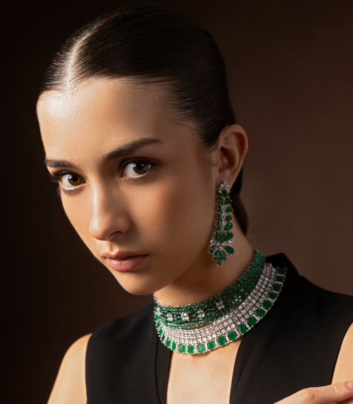 ELIANA GREEN ZIRCON NECKLACE SET