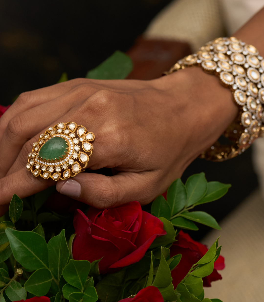 RAJVI GREEN MOISSANITE RING