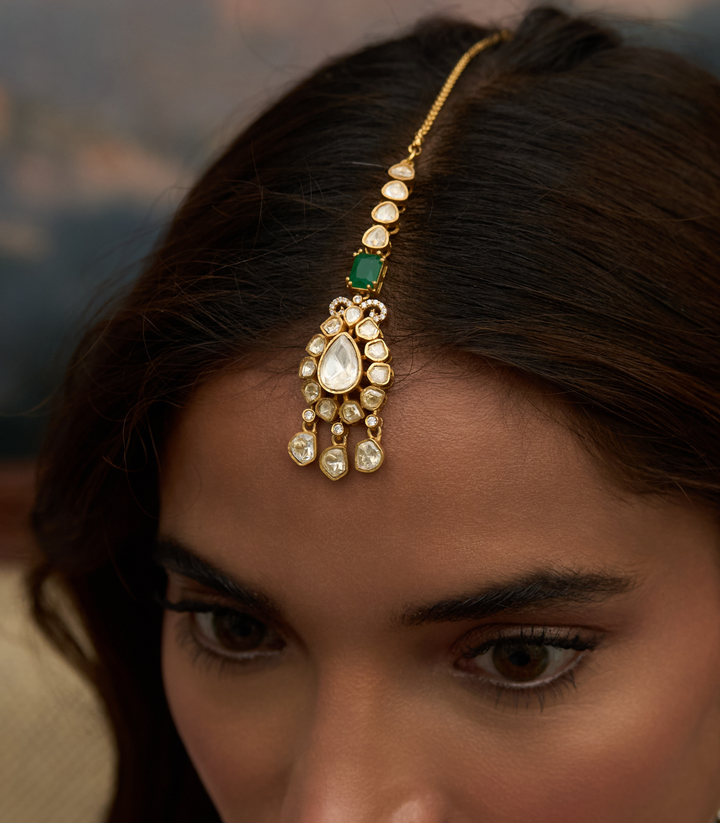 RITIKA GREEN POLKI TIKKA