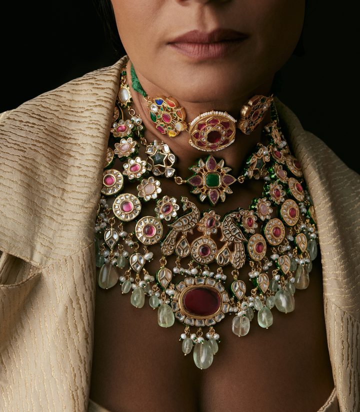 SUMAYA RED KUNDAN NECKLACE SET