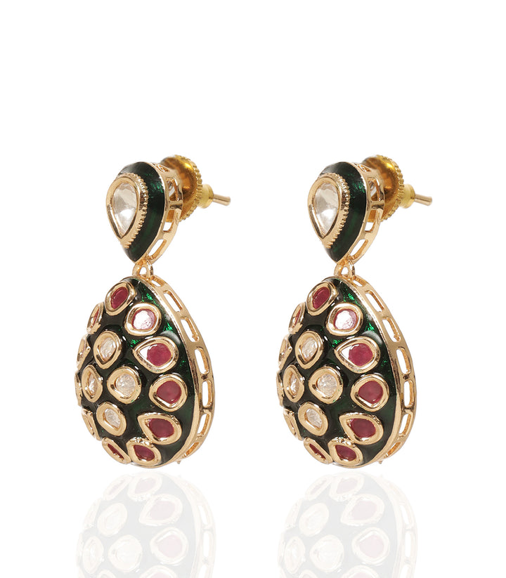 KATHY RED POLKI NECKLACE SET