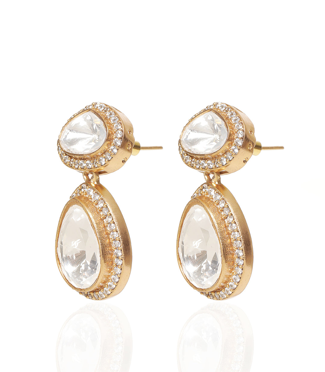 ANVI GOLD PLATED POLKI NECKLACE SET