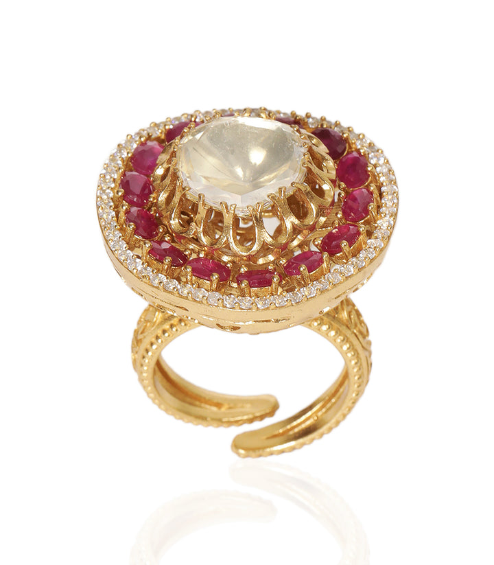 BHARGAVI RUBY MOISSANITE RING