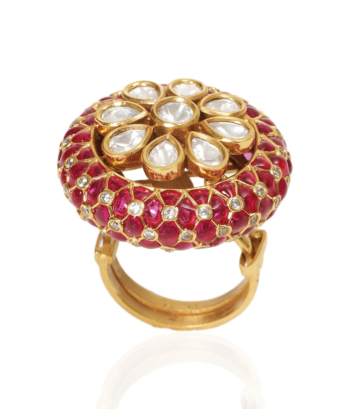 ATHARVA RUBY POLKI RING