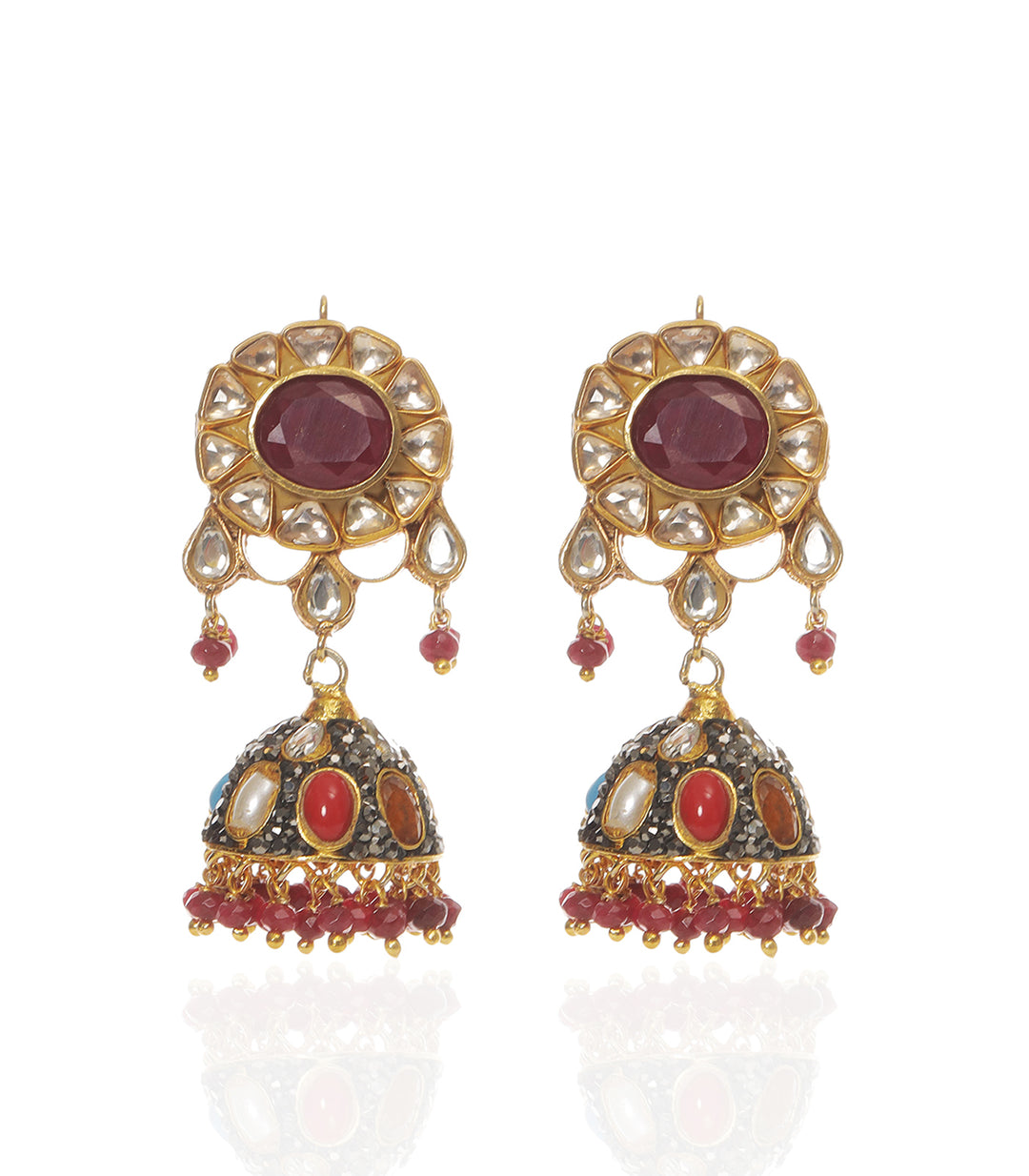 TVESHA NAVRATAN KUNDAN NECKLACE SET