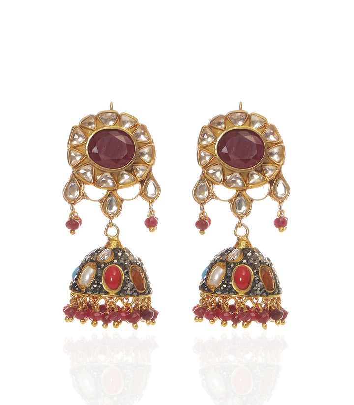 TVESHA NAVRATAN KUNDAN NECKLACE SET