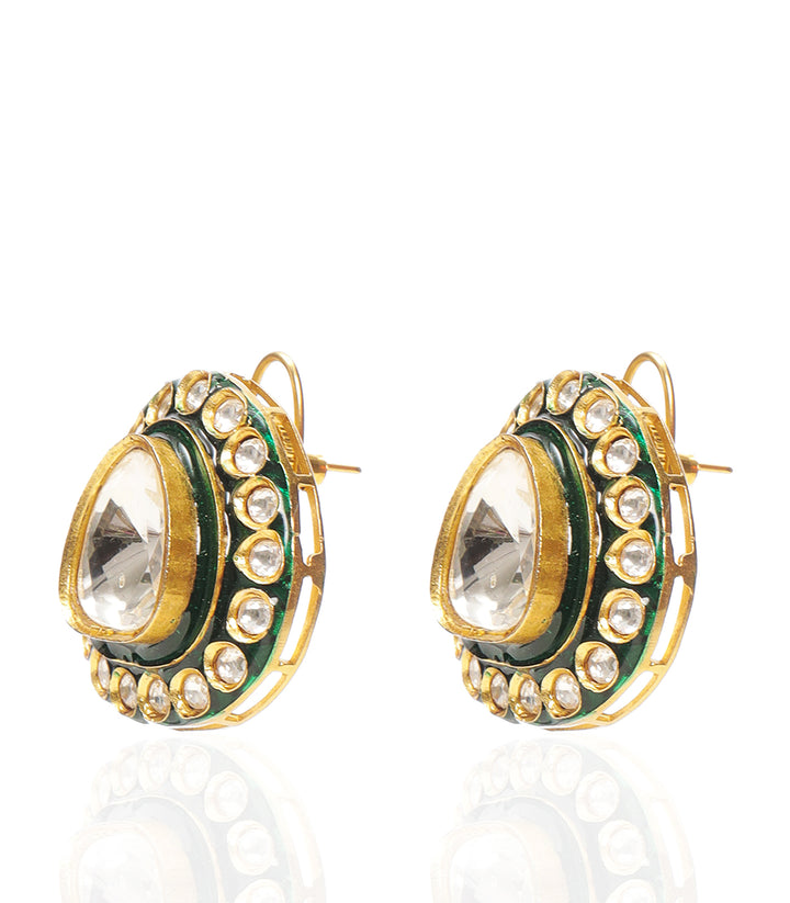 KAVYA GREEN POLKI NECKLACE SET