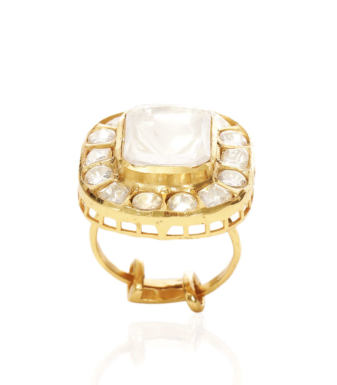 BHUMI GOLD PLATED POLKI RING