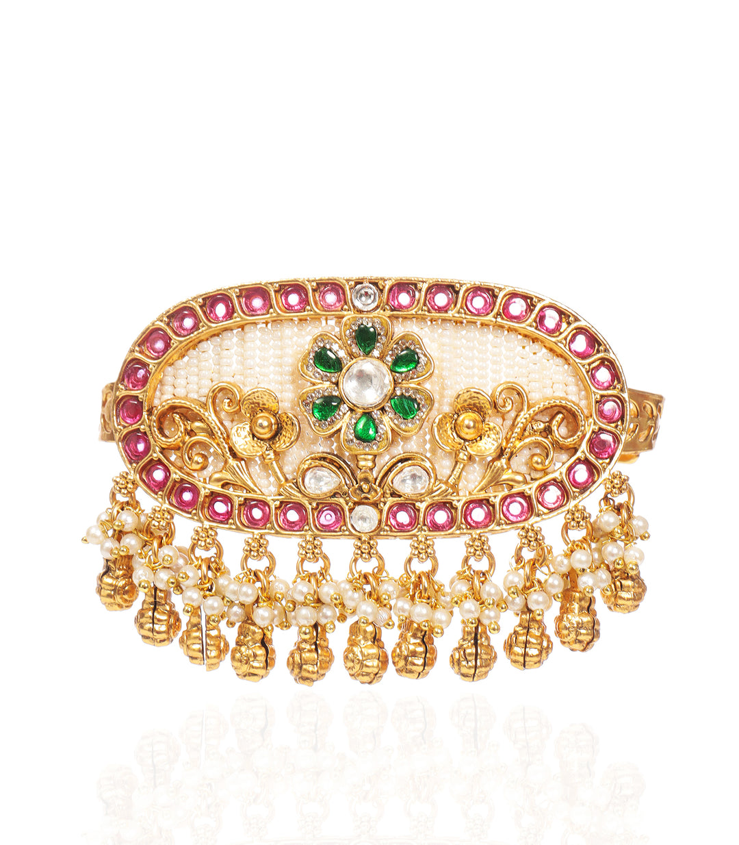 GEETIKA RED & GREEN KUNDAN RING