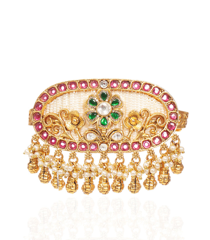 GEETIKA RED & GREEN KUNDAN RING