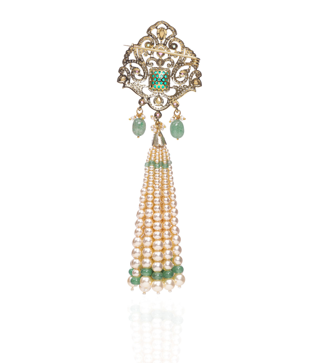 GOURI GREEN POLKI BROOCH