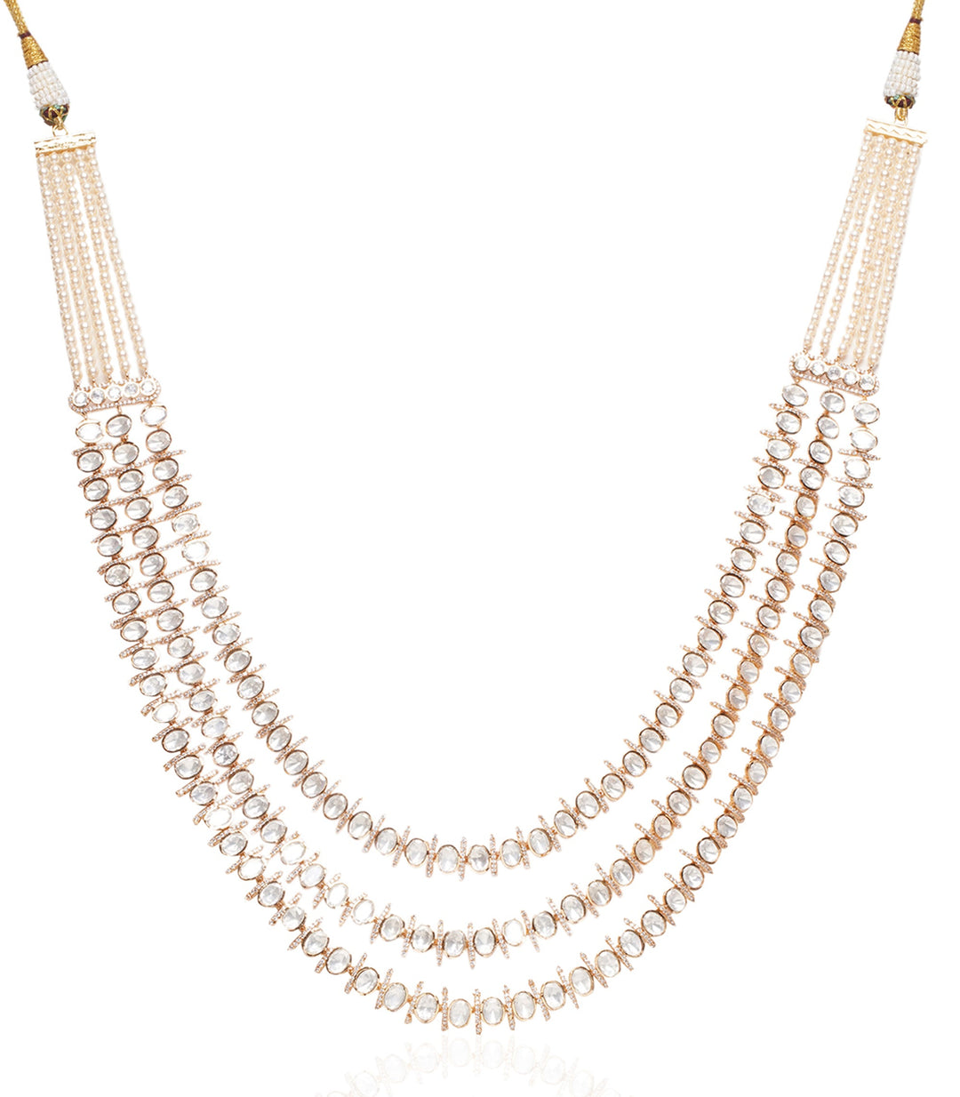 Aprajita Three Line Polki Necklace Set