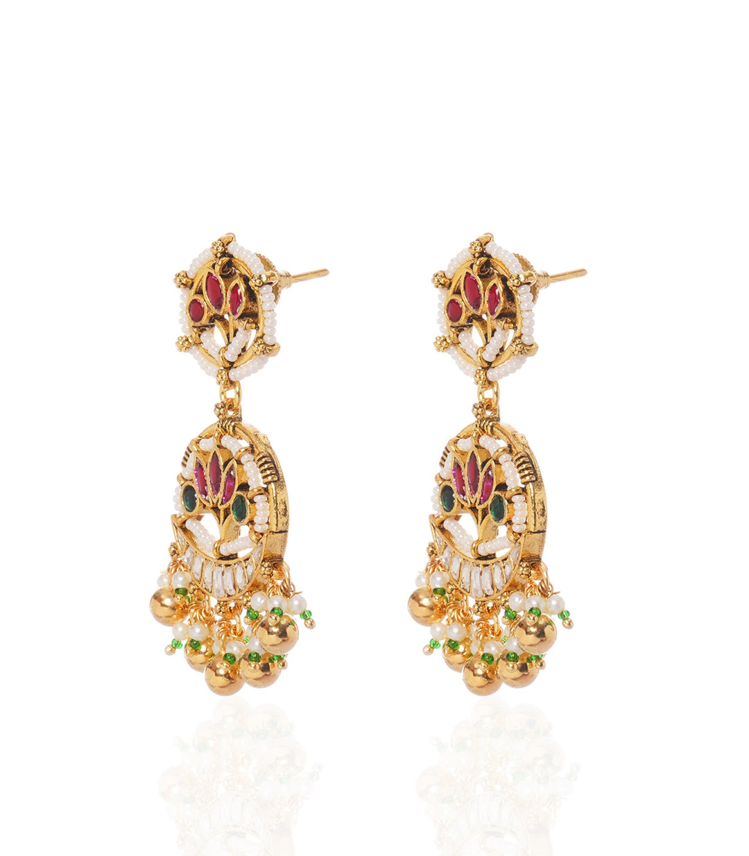 HRITIKA RED & GREEN  KUNDAN NECKLACE SET